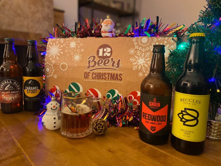 12 beers of christmas + glass and bottles